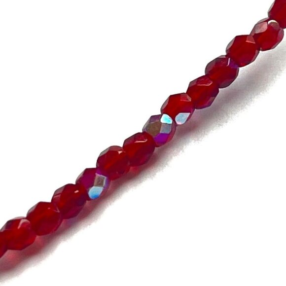 AS Low as $2 Ruby Red AB Rondelle Fire Polish Czech Beads 2.5mm (50) - Picture 2 of 3